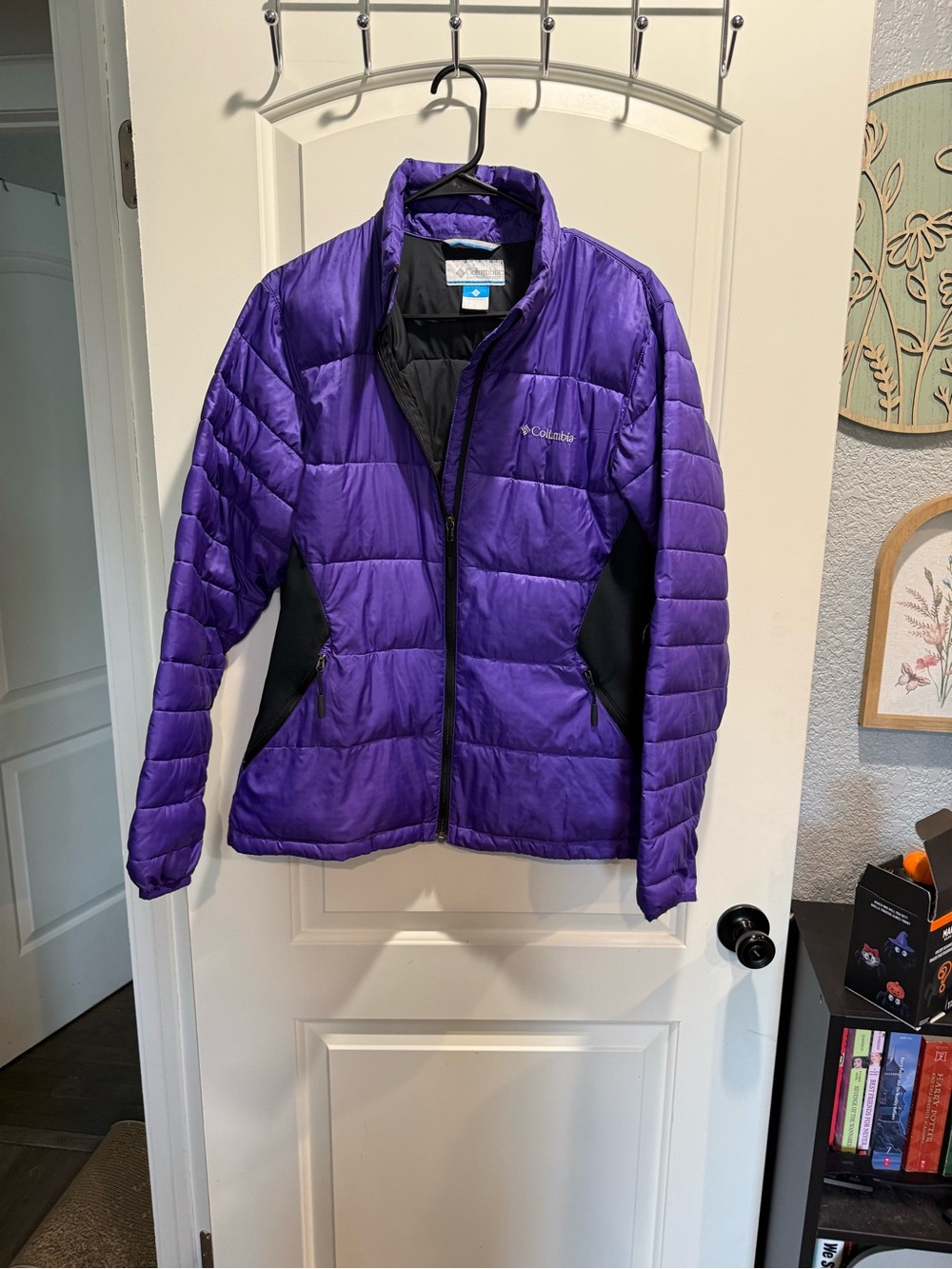 Columbia Purple Insulated Puffer Jacket with Black Panels